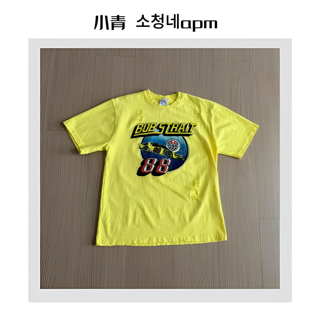 韩国东大门 公鸡/88号汽车破洞T恤