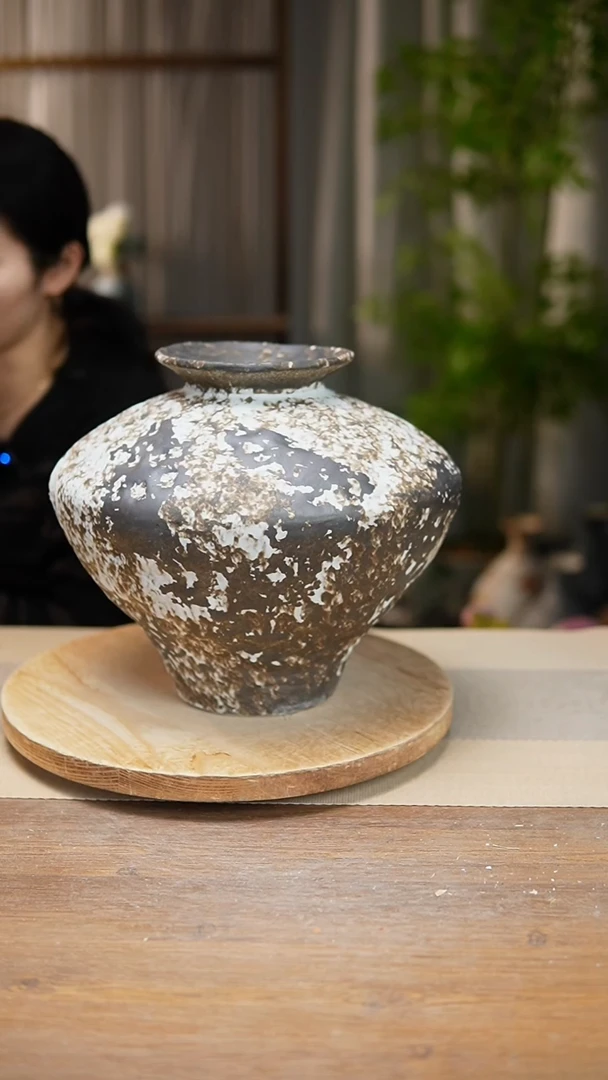 【闪购商品】陶瓷   花器诧寂黑大飞碟