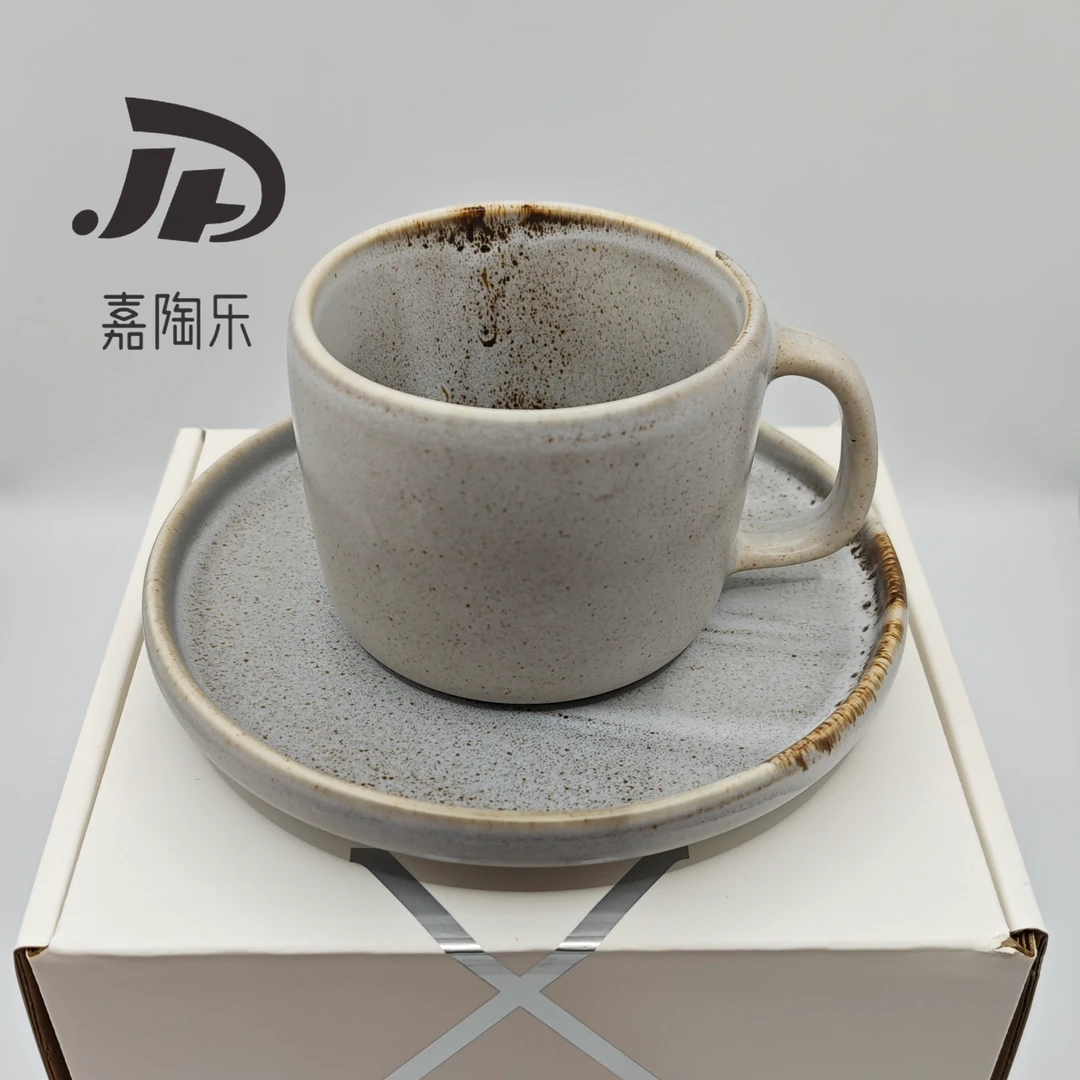【杯碟套装礼盒】原创设计师侘寂风潮涌系列窑变陶瓷咖啡杯碟水杯子
