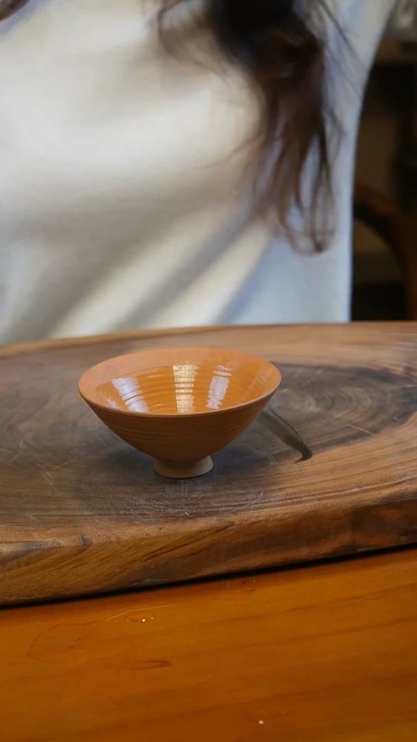 【闪购商品】10013斗笠杯磨砂感老岩泥茶壶