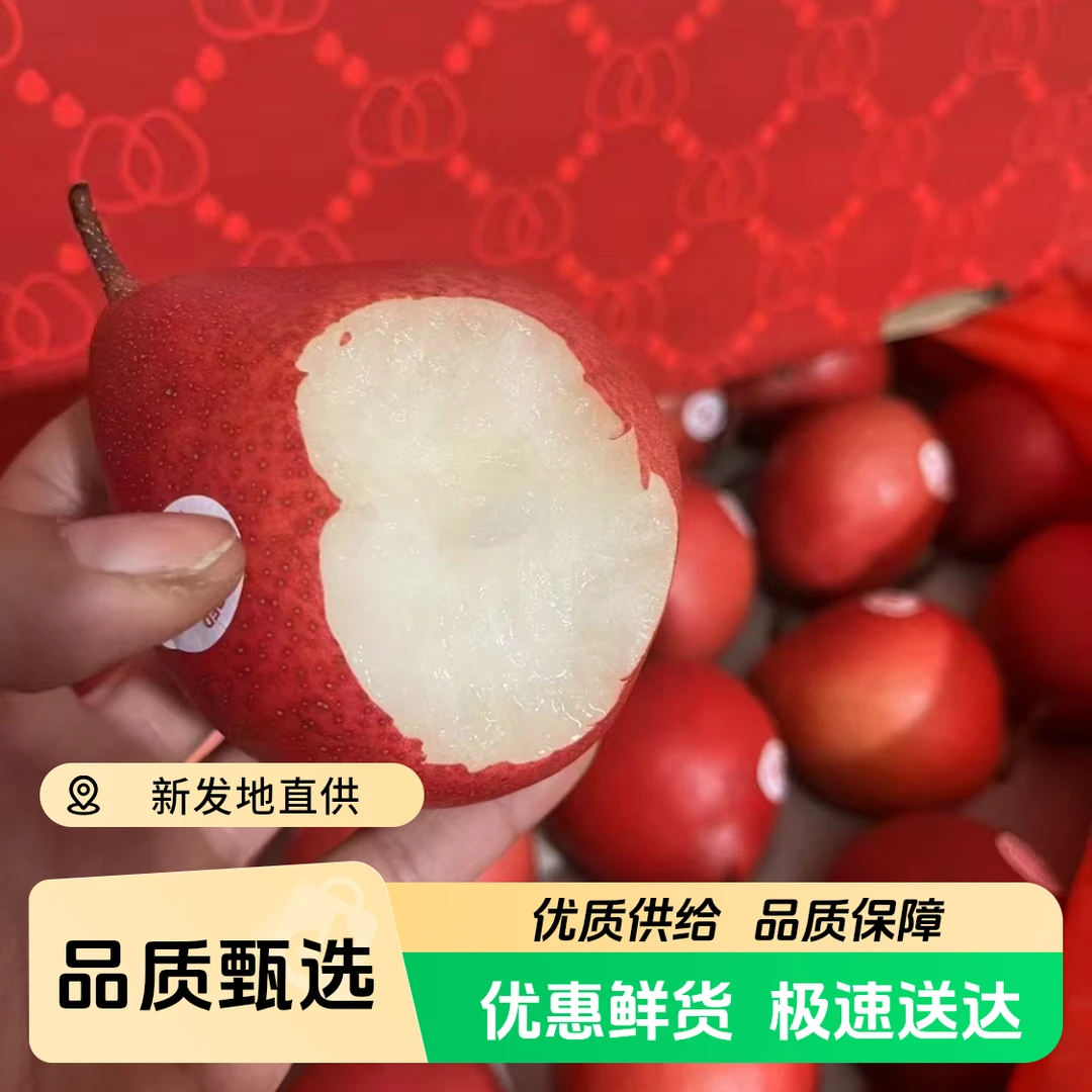 【次日达】当季新西兰红啤梨2-4斤红宝石红蜜梨新鲜果子进口水果顺丰