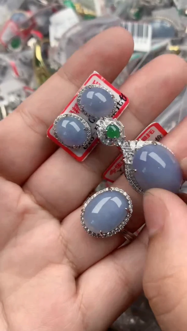 银S925镶嵌戒指翡翠4444    1