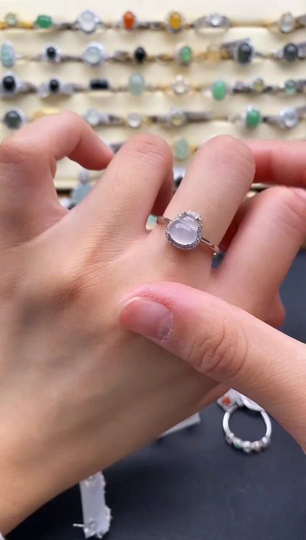 银S925镶嵌戒指翡翠1111111+7