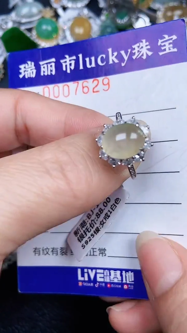 颈饰银S925镶嵌翡翠7629