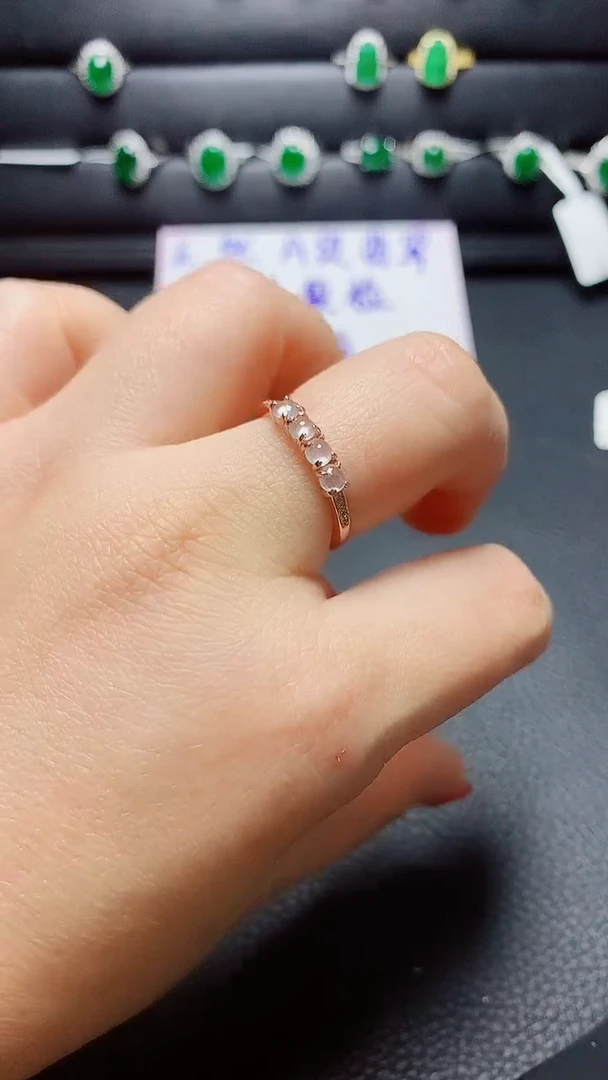 银S925镶嵌戒指翡翠天然翡翠A货s925银镶