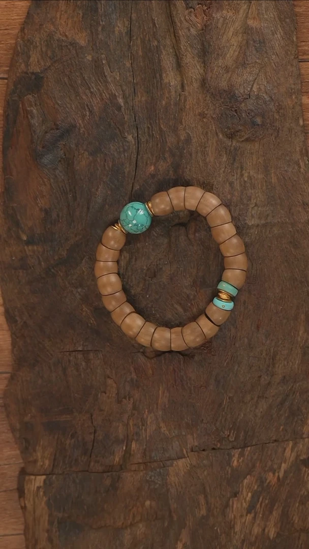 【闪购商品】檀香木手串18K金镶嵌A3128-定制