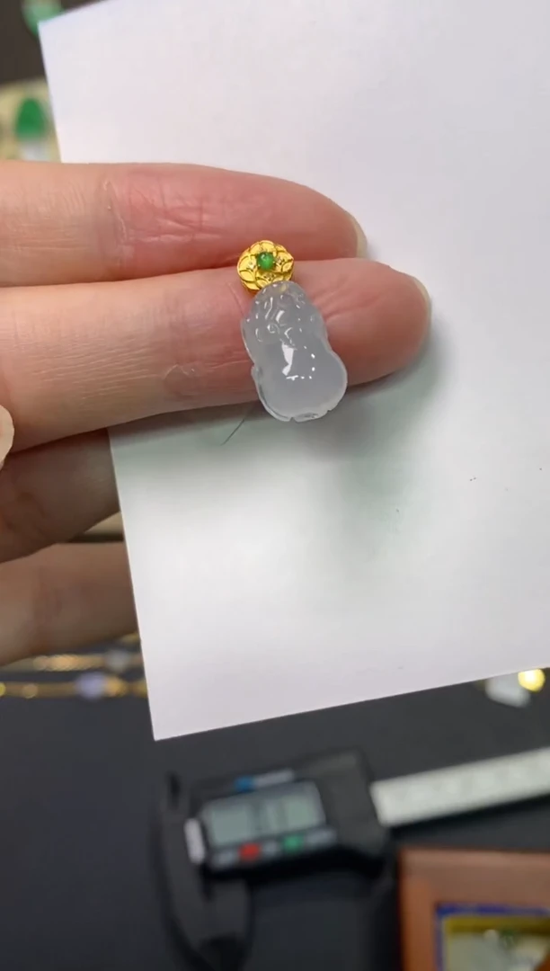 【闪购商品】翡翠颈饰18K金镶嵌净货14024