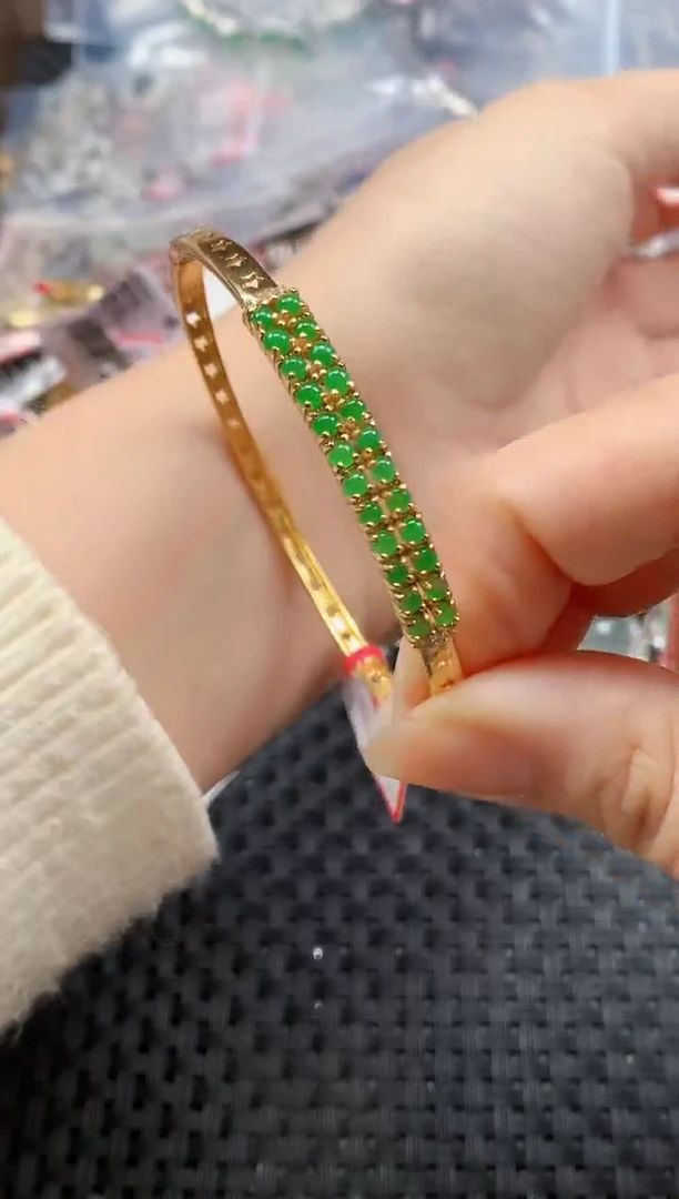 银S925镶嵌戒指翡翠天然A货缅甸翡翠