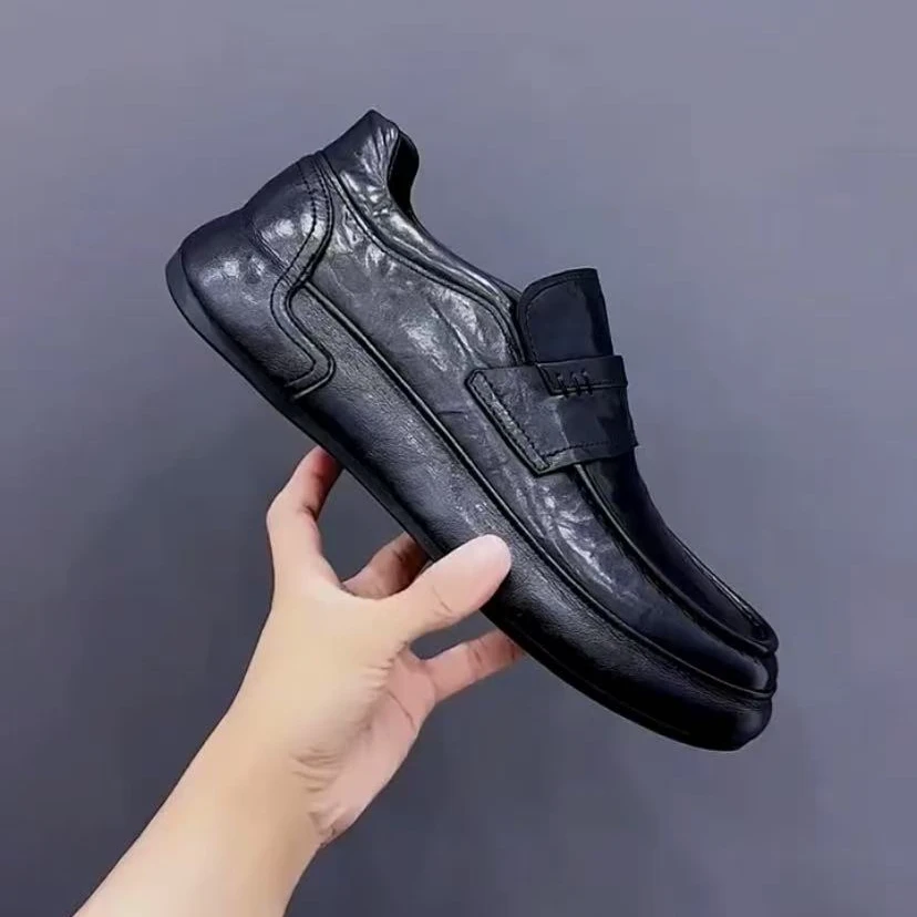 新款高品质全皮面休闲百搭男鞋