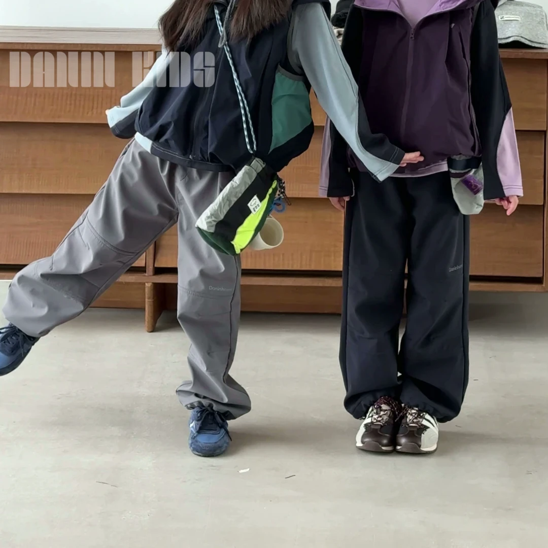 嗒囜【徒步露营季】普洗柔软洗水工艺秋季户外儿童宽松直筒休闲裤