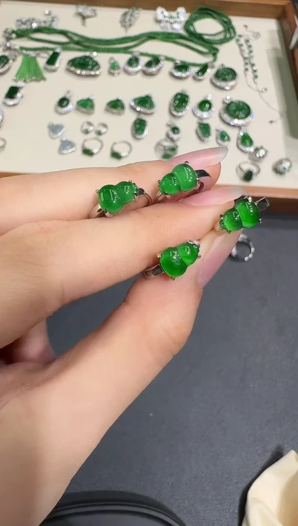 银S925镶嵌翡翠耳饰X1211-886-211