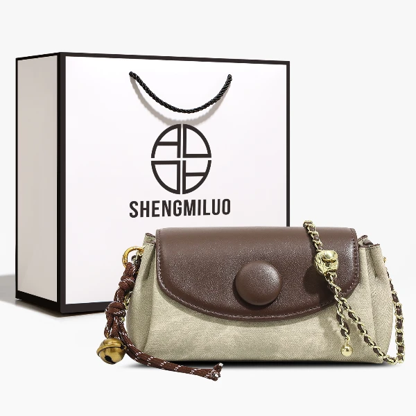SHENGMILUO/圣米洛复古轻奢小众包包女设计感链条小包单肩斜挎包