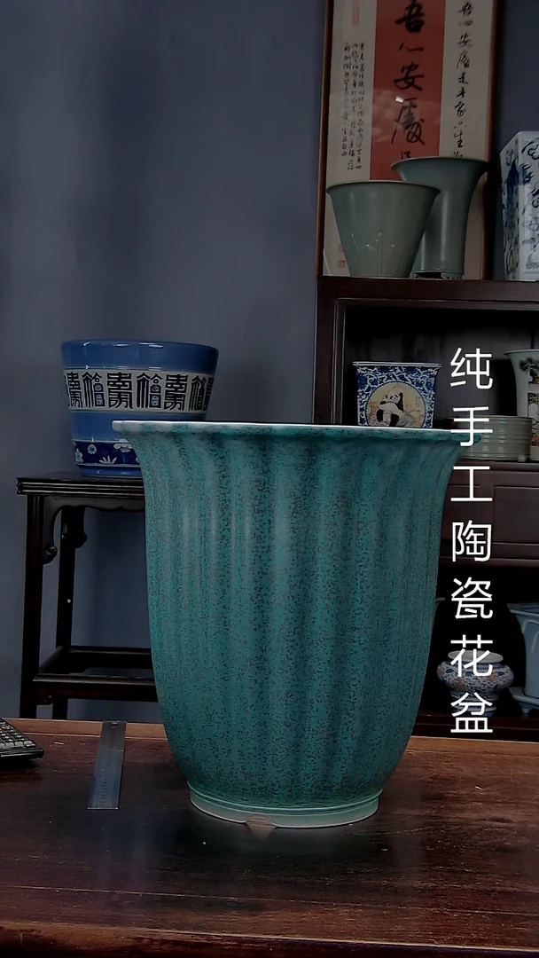 山***开景德镇陶瓷手工花盆