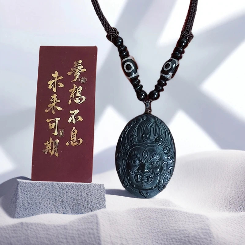 非金属珐琅吊坠 菩斋阁文创 0285 大黑天民族风多彩吊坠