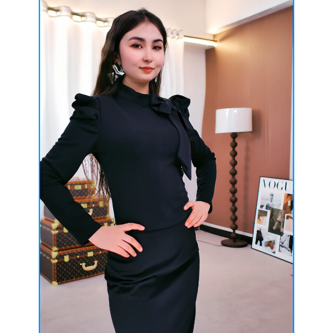 维吾尔族私人定制黑色连衣裙