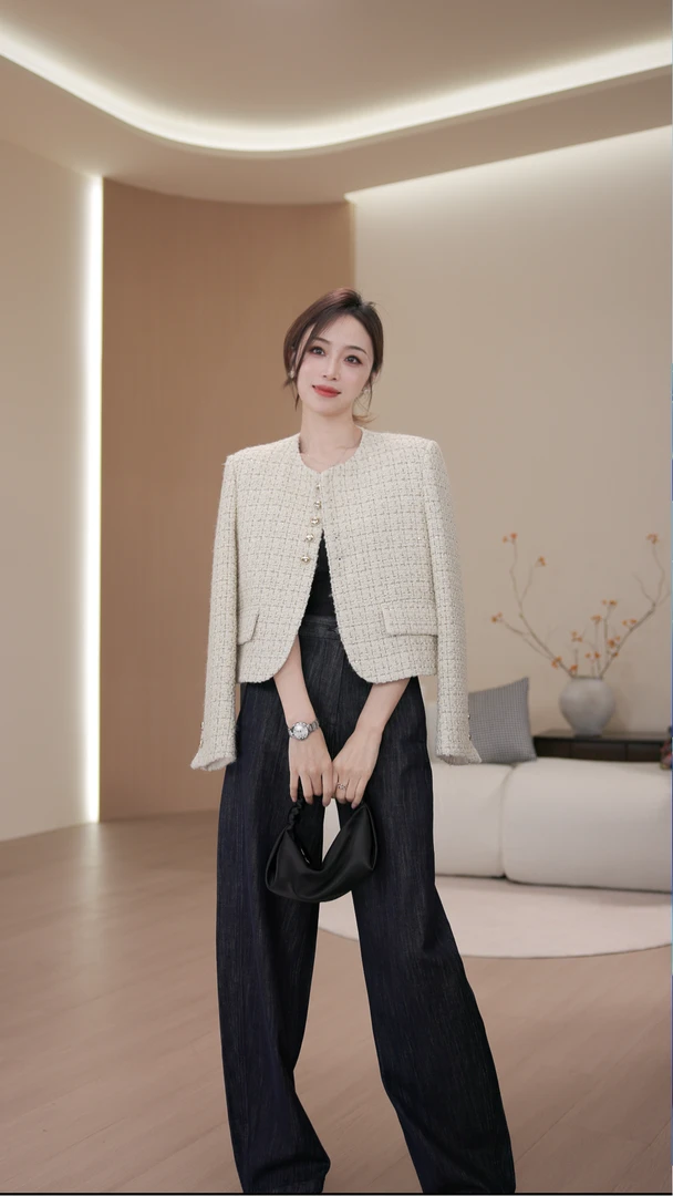 小香风C250201黄色外套时尚爆款新款休闲舒适百搭