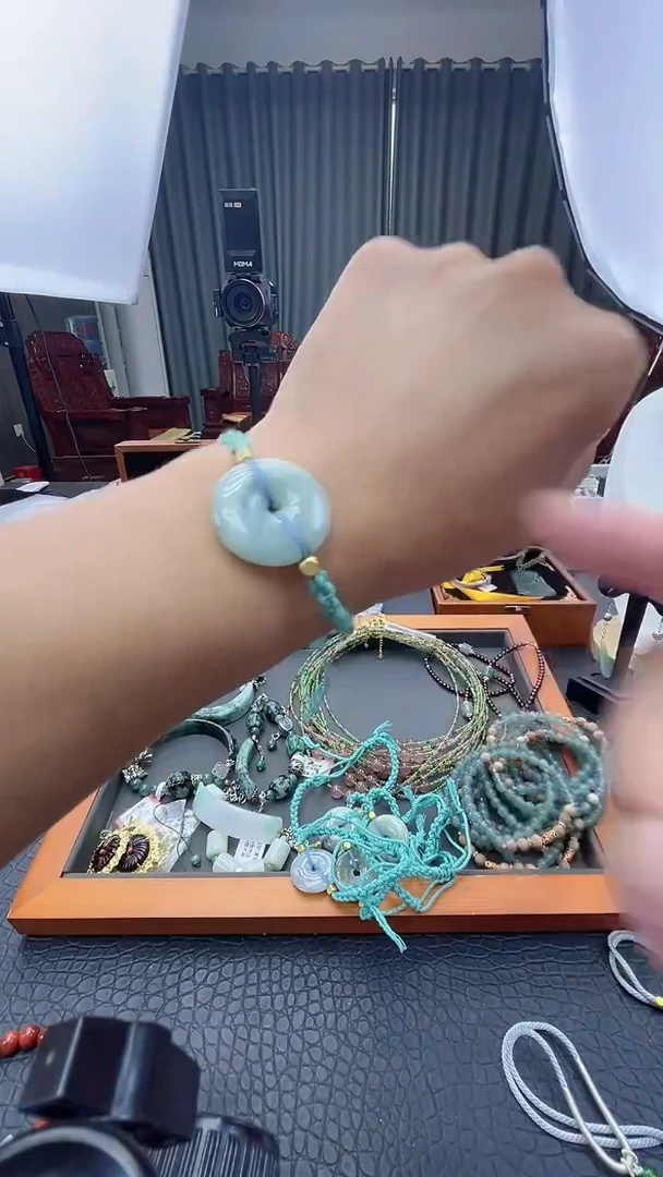 颈饰未镶嵌翡翠翡翠平安扣手链绿绳