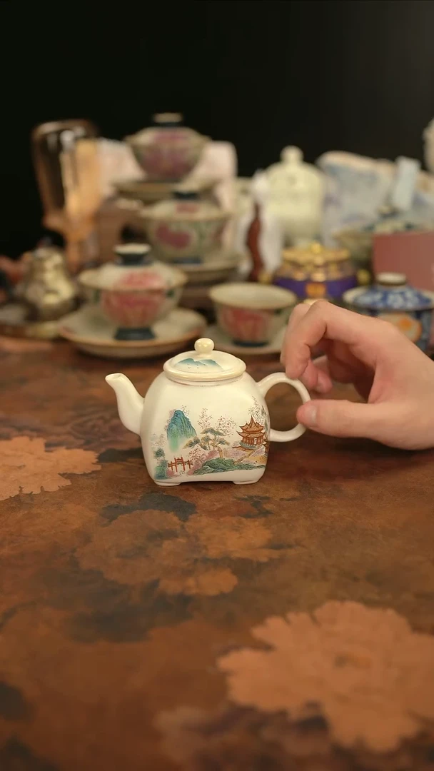 摩吉陶陶闪拍链接 苏打釉四方秤砣壶