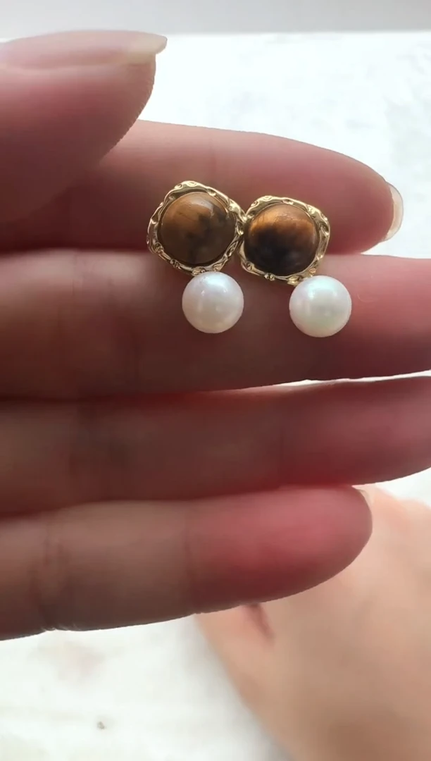 【闪购商品】海水珍珠AQ未镶嵌海水珍珠耳钉@@FZ