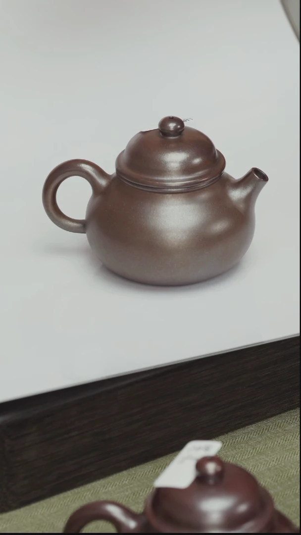 茶壶紫砂老紫泥柴烧-容天-130cc-半手-1号