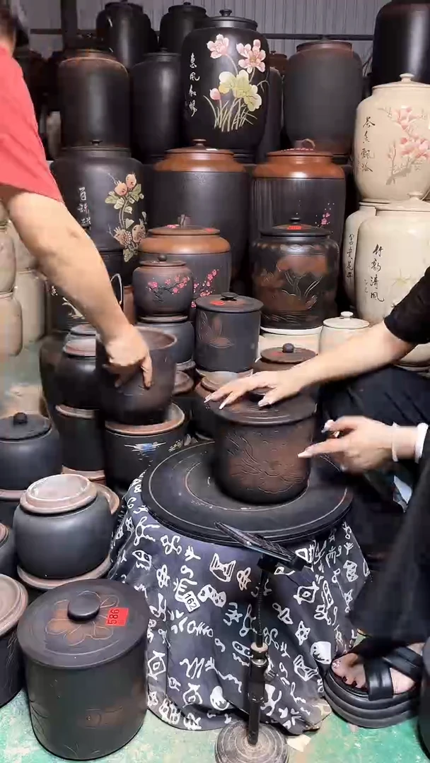 罐瑕疵茶叶罐 牡丹花小五饼 839