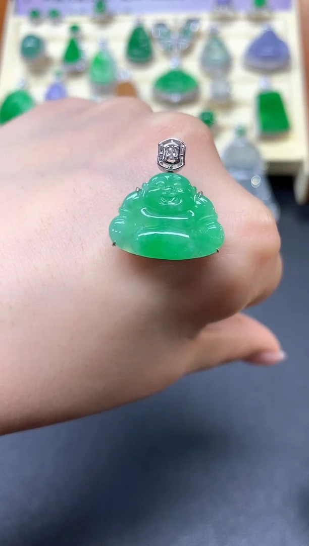 【闪购商品】翡翠吊坠(不含链)18K金镶嵌吊坠|4800+480