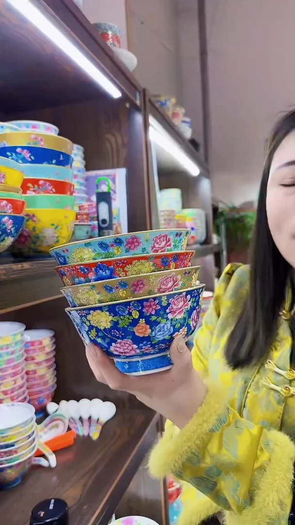 瓷片6英寸面碗4个景德镇陶瓷