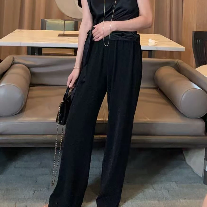 TANTAN  气质时尚百搭松紧腰休闲裤1356