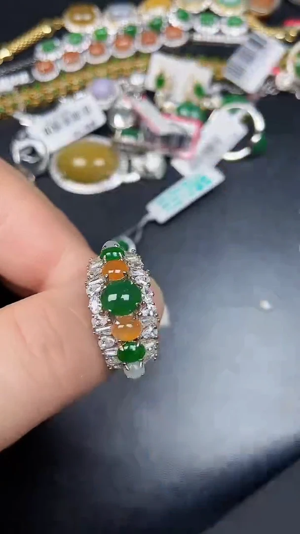 银S925镶嵌戒指翡翠2280