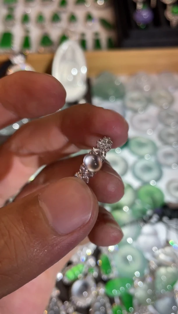 翡翠18K金镶嵌吊坠(不含链)戒指