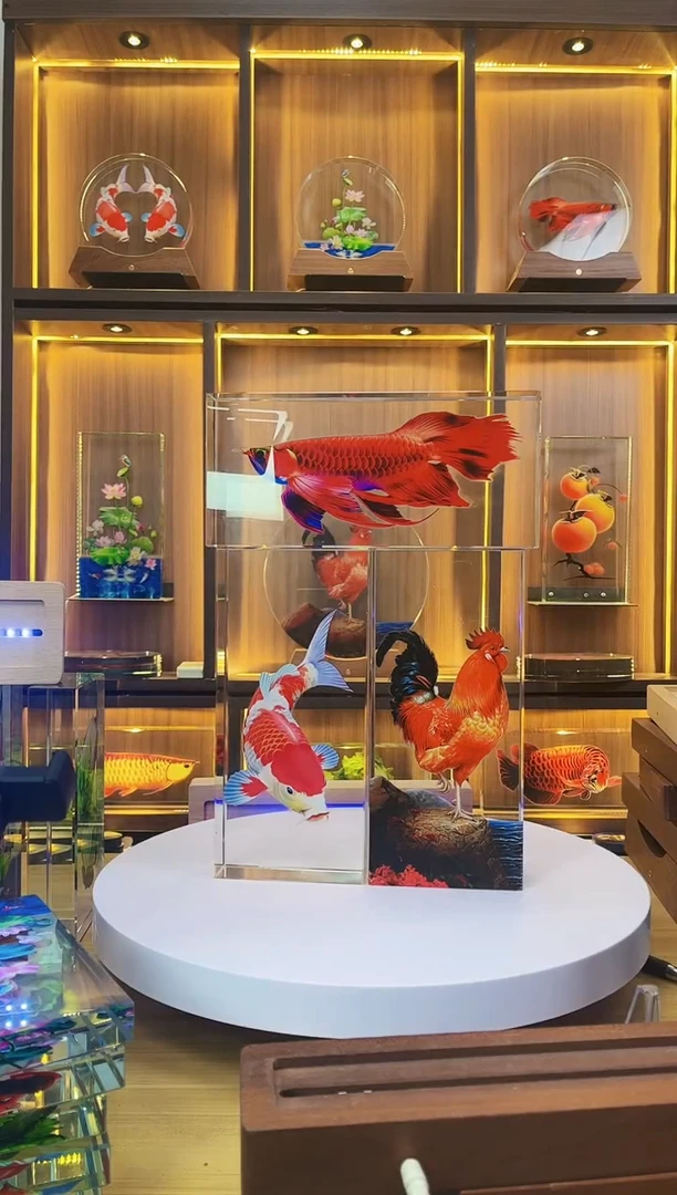 人造水晶尺寸24*11*5鲤鱼