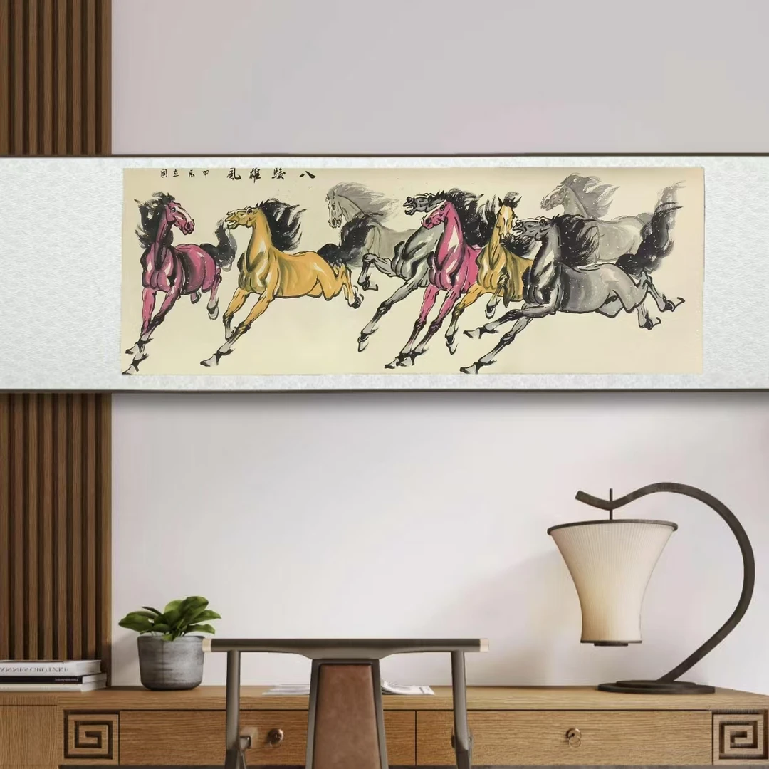 CLG.八骏雄风.小六尺仿古轴.三