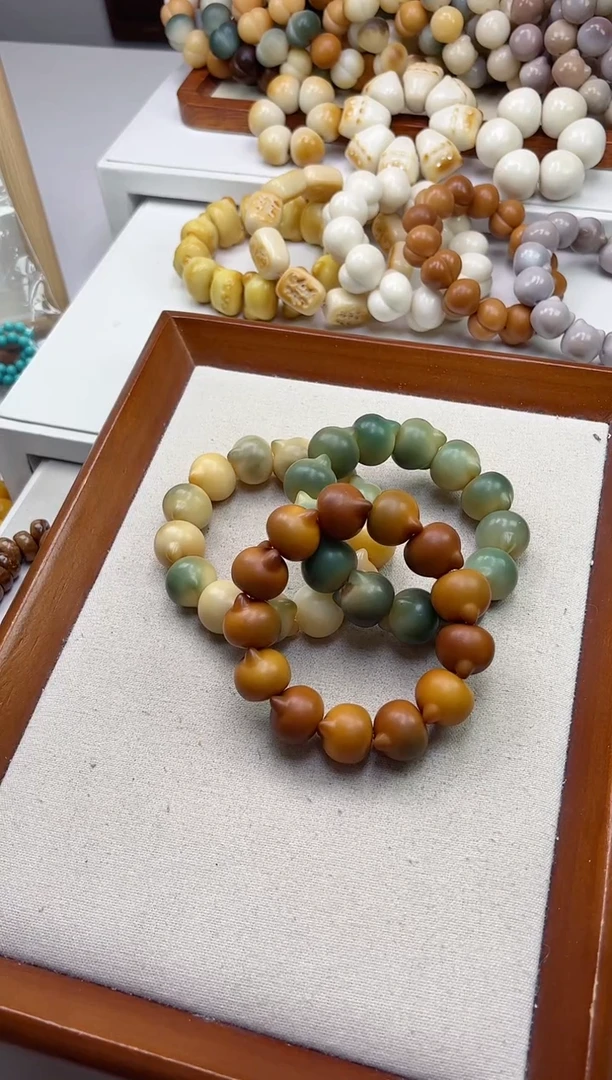 手串菩提根/象牙果沐p42干磨猫猫头22mm手串瑕疵不补随机