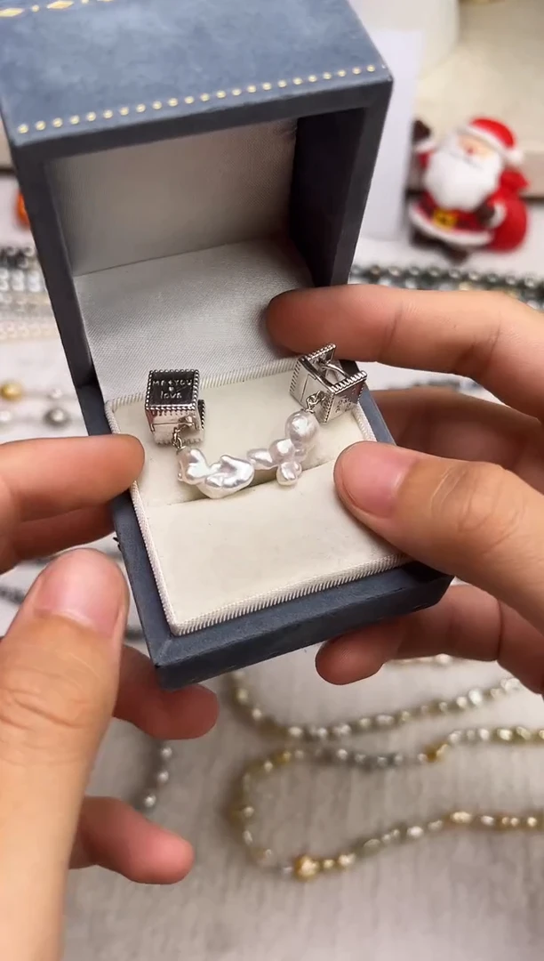 银S925镶嵌耳饰海水珍珠珍珠