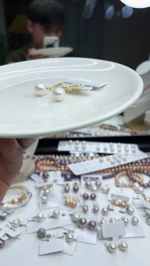 未镶嵌耳饰淡水珍珠白色系11mm