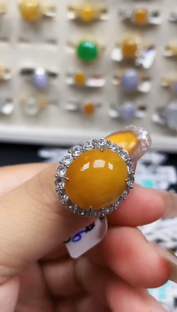 银S925镶嵌戒指翡翠0145