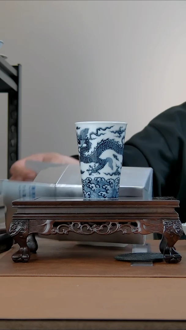 青花龙纹可乐杯，。。。