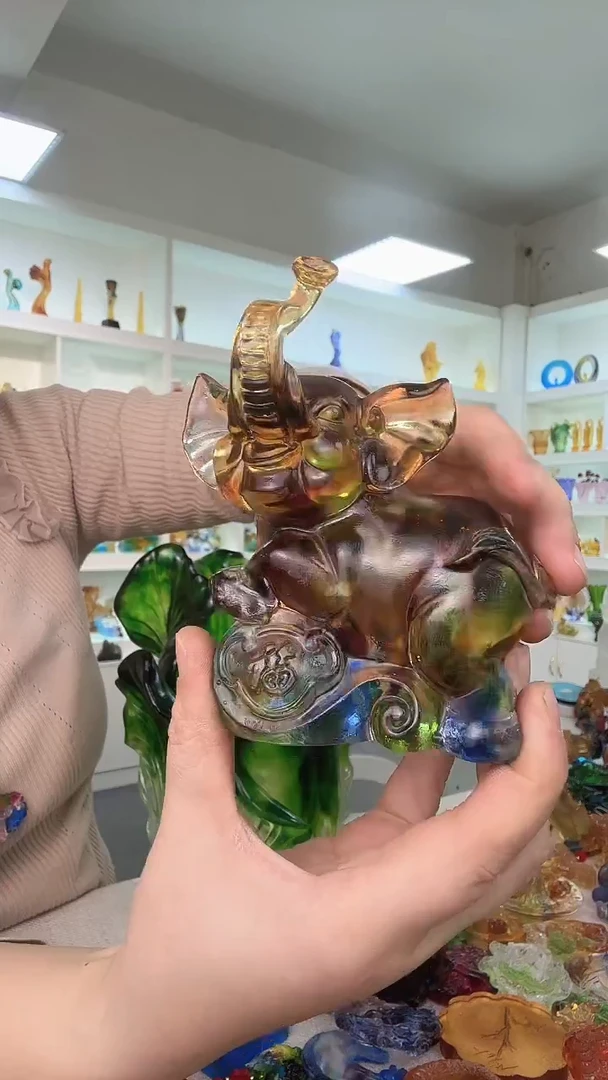手工艺品琉璃大象