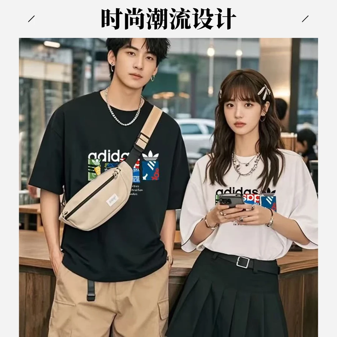 清货19国潮牌t恤美式街头大码纯棉印花男女重磅短袖潮流宽松上衣