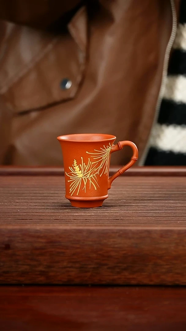 茶壶紫砂朱泥手把杯80左右