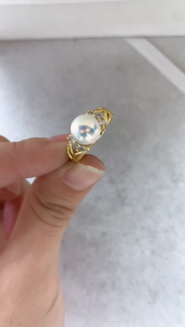 合金戒指淡水珍珠多样性发其一