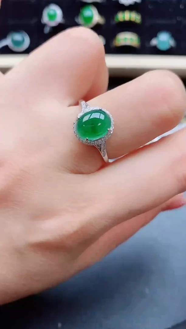 【闪购商品】翡翠戒指银S925镶嵌21321