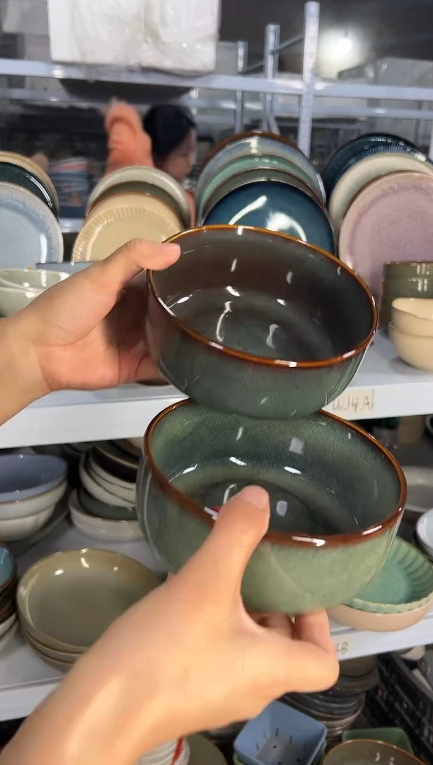 陶瓷外贸尾货瑕疵满20包邮X2米饭碗新品