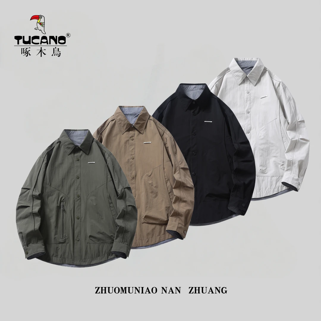 TUCANO/啄木鸟2025男士双面穿新款时尚简约休闲翻领复古工装夹克
