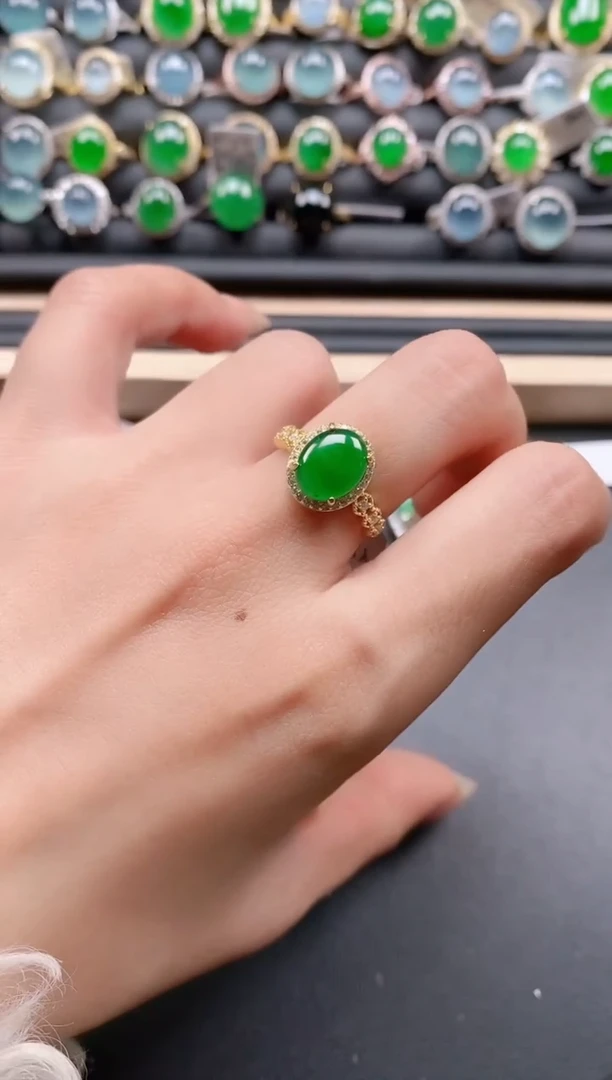 银S925镶嵌戒指翡翠111111