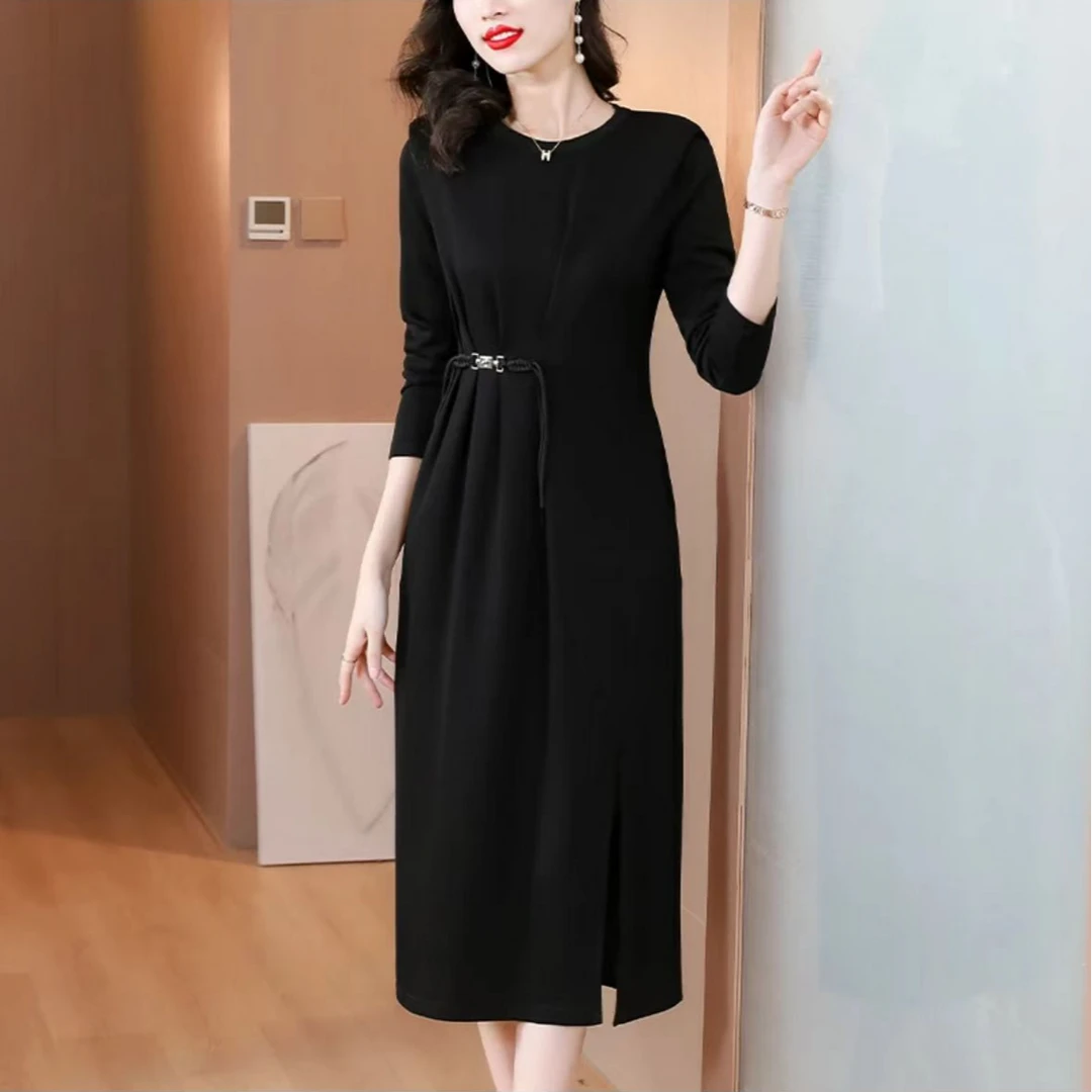 【Y3356】新款裙子长袖宽松连衣裙气质时尚秋季