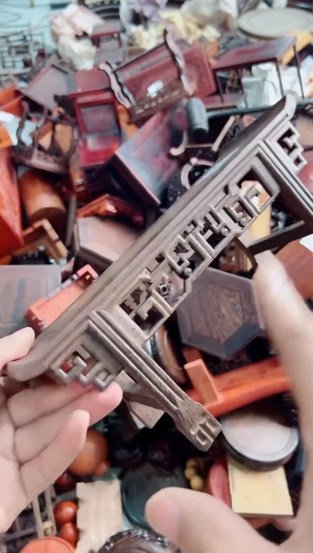 木97琴桌鸡翅木底座花架摆件处理