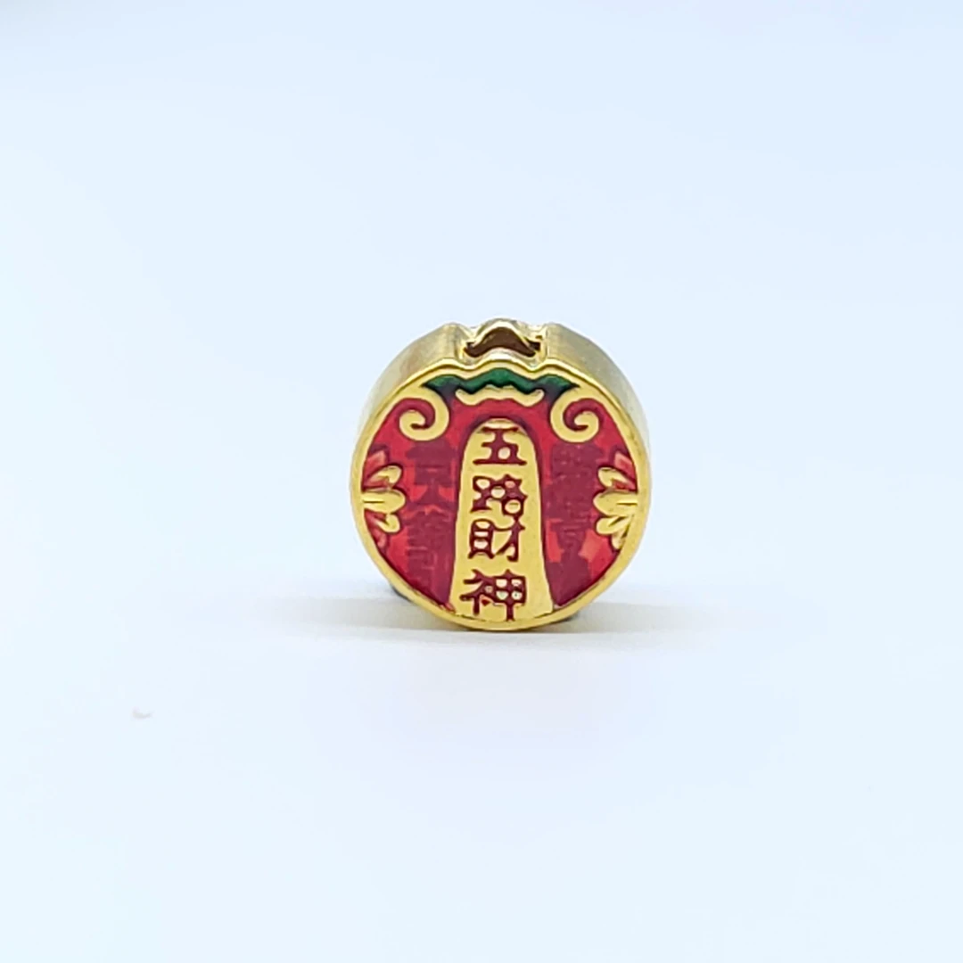 明牌珠宝楼哥甄选足金999 珐琅彩五路财神 双色 多样性发货