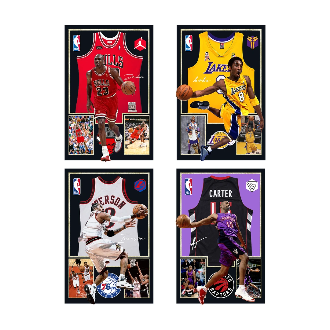 篮球库里詹姆斯科比亚克力水晶砖摆件15x10x1.5代拆