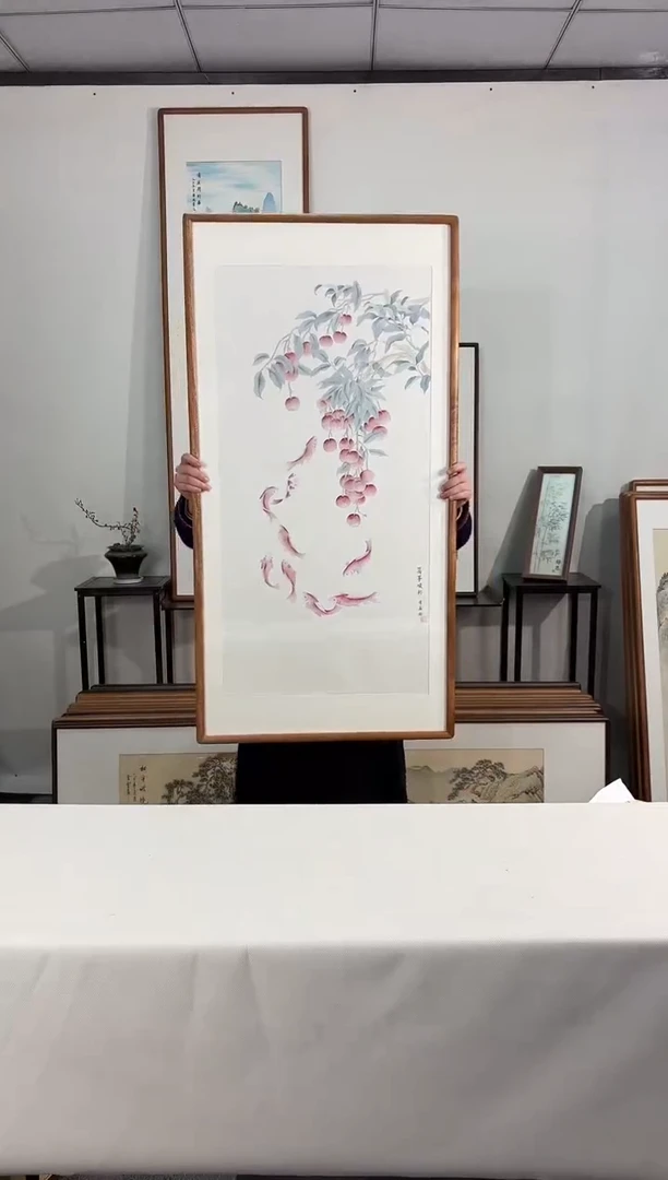 国画手绘*万事顺利*62*122cm